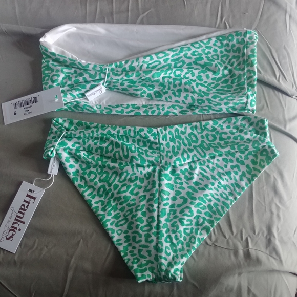 Frankies Grant Green Leopard Print Bikini Bottoms - Picture 9 of 10